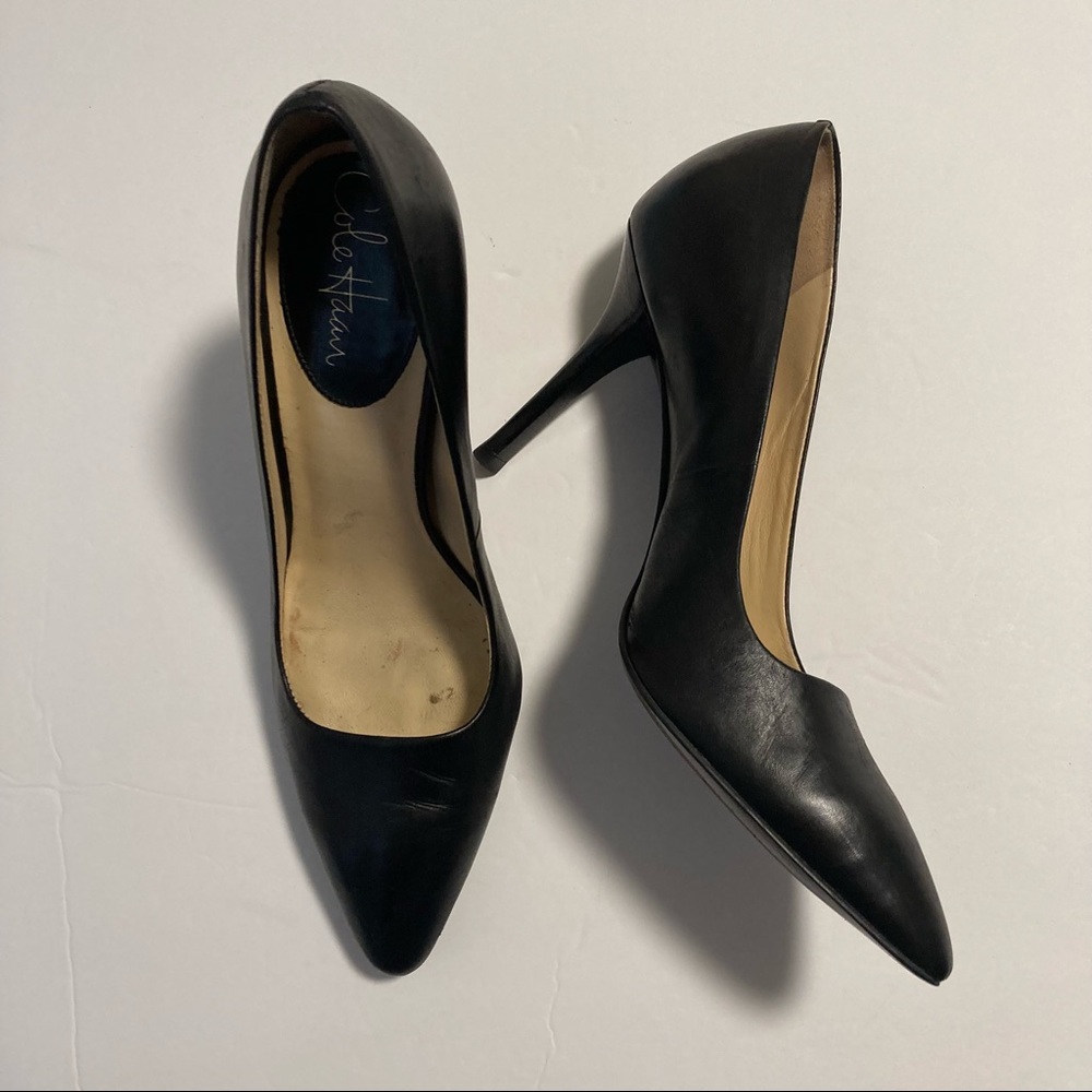 Cole Haan x Nike Air Miranda Black Leather Pumps Size 8.5 Stiletto Heel